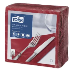 Tork Dinner Soft szalvéta bordó