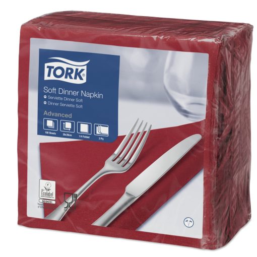 Tork Dinner Soft szalvéta bordó