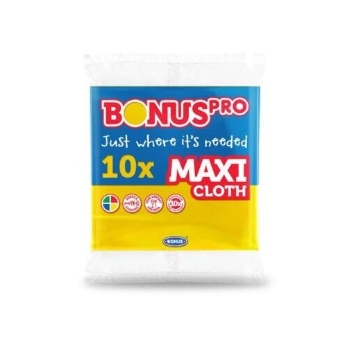 Bonus Pro Maxi általános törlőkendő sárga, 10 db/cs, 38x40 cm