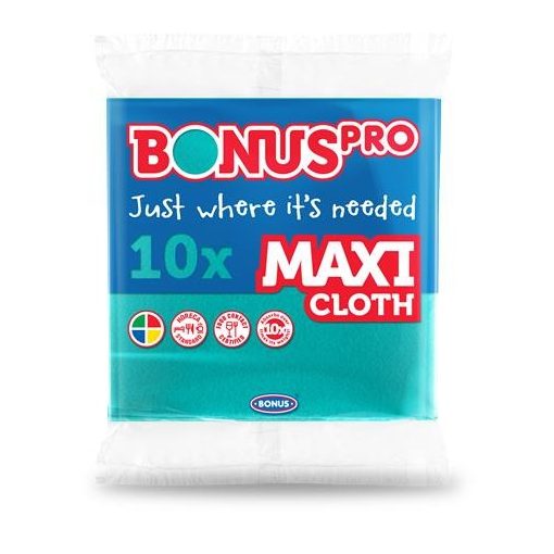 Bonus Pro Maxi általános törlőkendő zöld, 10 db/cs, 38x40 cm