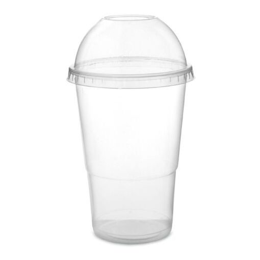 Eldobható pohár 300 ml víztiszta, Shaker-hez tető + pohár