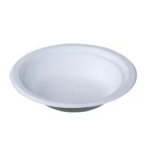 China cukornád leveses papírtányér 17,5 cm  700 ml,fehér, 50 db/cs.
