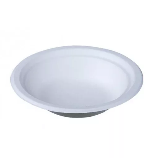 China cukornád leveses papírtányér 17,5 cm  700 ml,fehér, 50 db/cs.