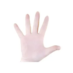 Egyszerhasználatos fehér latex kesztyű, S - 100 db