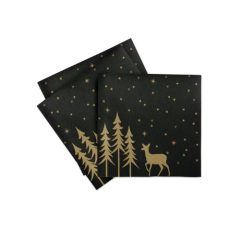 Duni karácsonyi szalvéta Liane, 40*40 , fekete