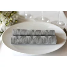 Duni textilhatású szalvéta Elegance Crystal gránit szürke