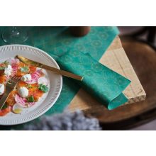 Dunisoft Star Green karácsonyi textilhatású szalvéta, 40*40