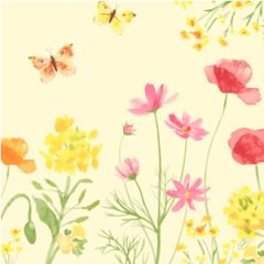 Duni papírszalvéta pipacsos, 40*40, 50db