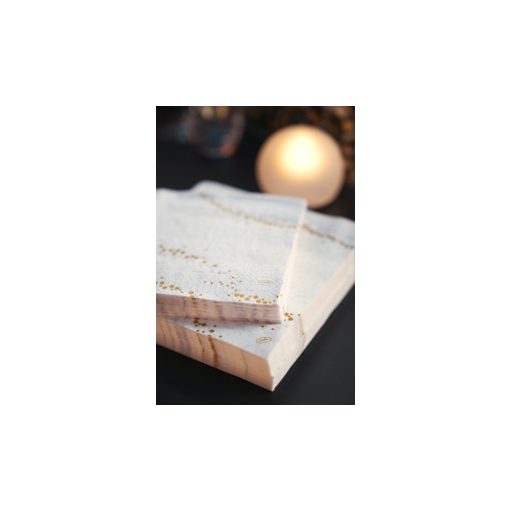 Duni szalvéta 33/3 Golden Stardust fehér 50 db/cs