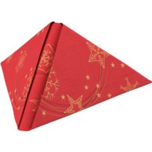 Dunilin szalvéta textilhatású Star Shine Red 45 db/cs