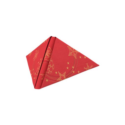 Dunilin szalvéta textilhatású Star Shine Red 45 db/cs