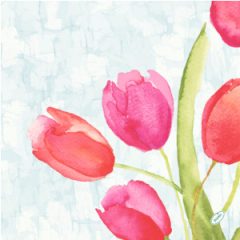 Duni Painted Tulips textilhatású  szalvéta 60db 