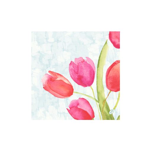 Duni Painted Tulips textilhatású  szalvéta 60db 