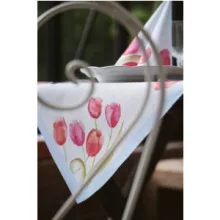 Duni Painted Tulips textilhatású  szalvéta 60db 