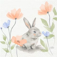 Duni szalvéta 3 rétegű 33x33 Bunny Bloom 50 db/cs