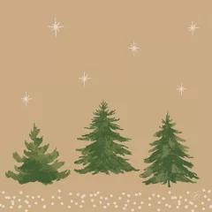   Duni Bio Dunisoft Humble Trees karácsonyi szalvéta, 40 × 40 cm, 60 db/csomag