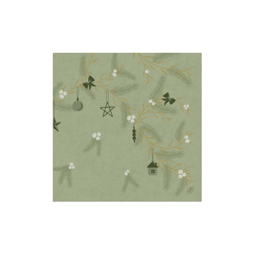 Dunisoft textil szalvéta 40*40, Noel pisztácia