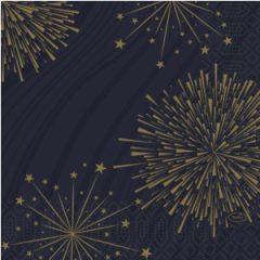 Duni szalvéta 3 rétegű 33x33 Sparkly BLACK 50 db/cs