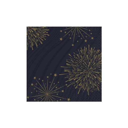 Duni szalvéta 3 rétegű 33x33 Sparkly BLACK 50 db/cs