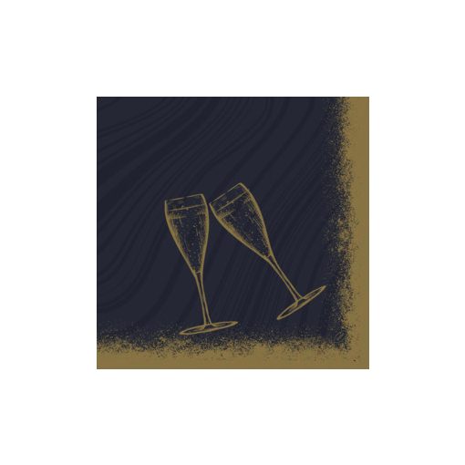 DuniSoft textilhatású szalvéta Sparkly black 60 db