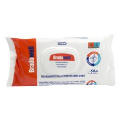   Bradowell alkoholmentes felületfertőtlenítő kendő 64 db/cs.