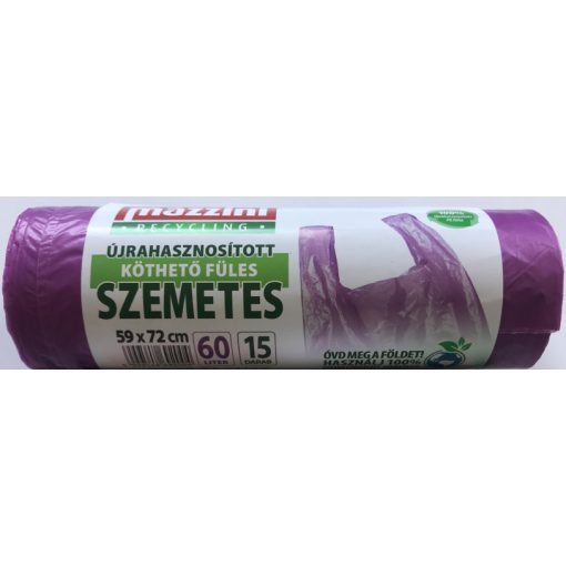 Szemeteszsák Köthetőfüles 60 liter, 15 db/cs.Mazzini