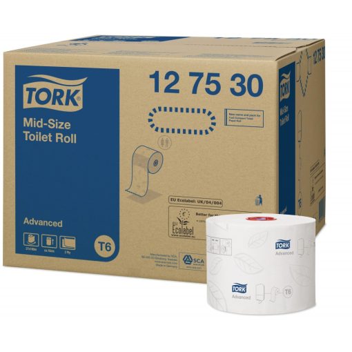 Tork Mid-size toalettpapír (extra fehér), karton