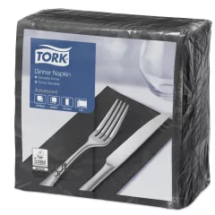 Tork Dinner szalvéta fekete, 2r., 1/8