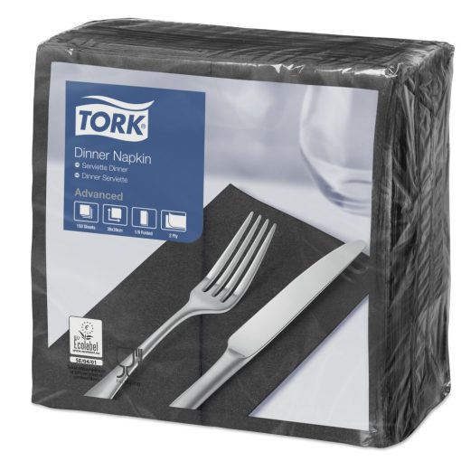 Tork Dinner szalvéta fekete, 2r., 1/8