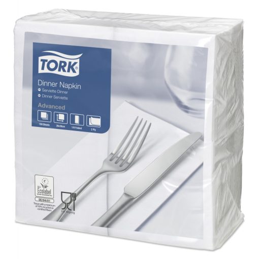 Tork Dinner szalvéta fehér, 2r., 1/8