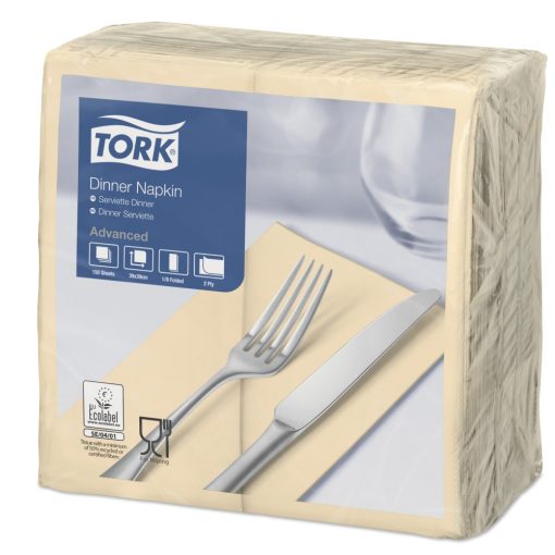 Tork Dinner szalvéta krém, 2r., 1/8