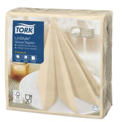   Tork Linstyle Dinner textilhatású szalvéta krém, 50 db/cs.